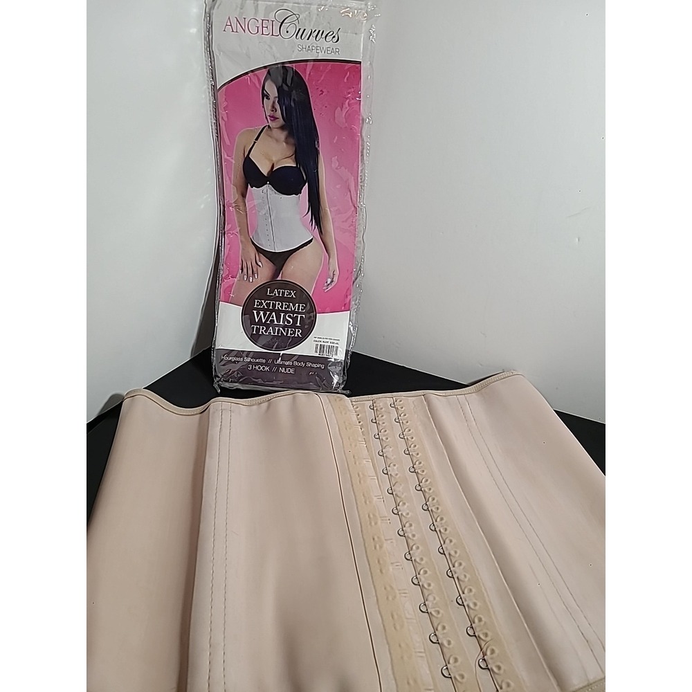 Angel Curves Shape Wear Latex Extreme Waist Trainer NUDE Sz 4XL 3 rows Hooks